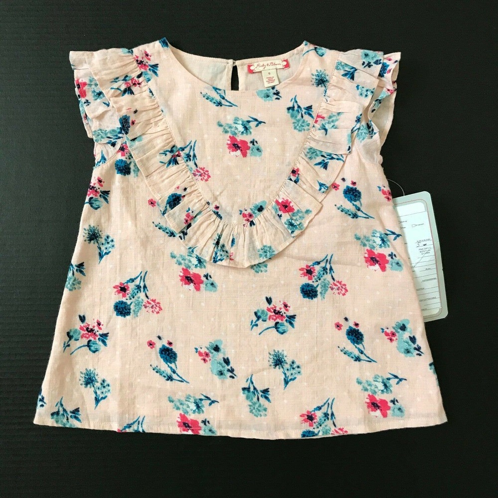 Ruby & Bloom Childrens Ruffle Woven Top